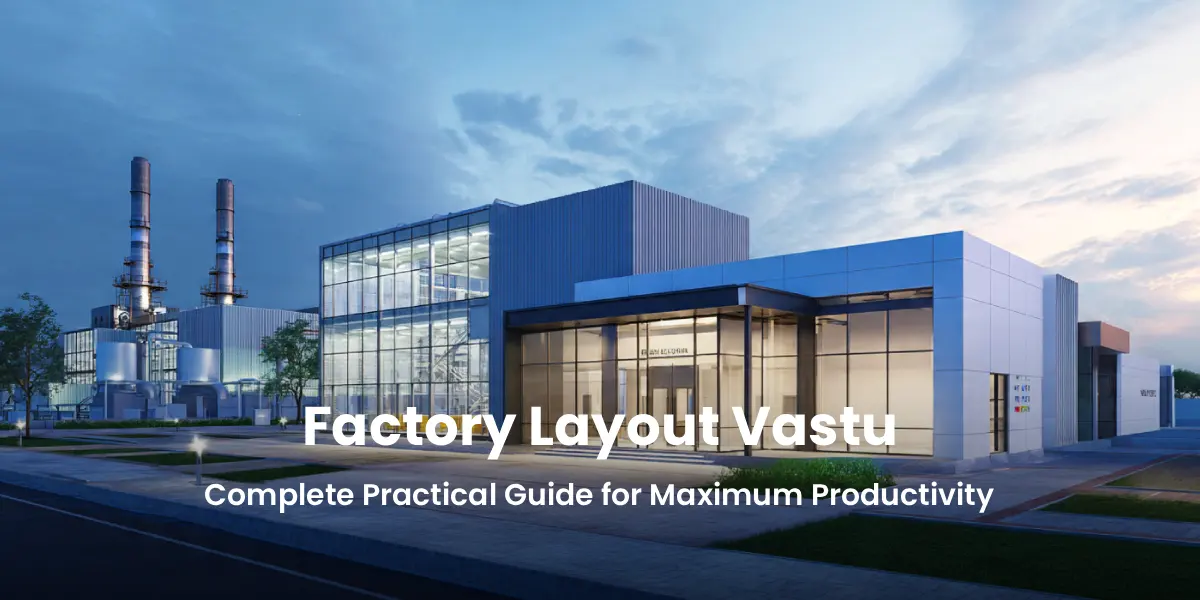 Factory layout Vastu diagram showing ideal placement for industrial units